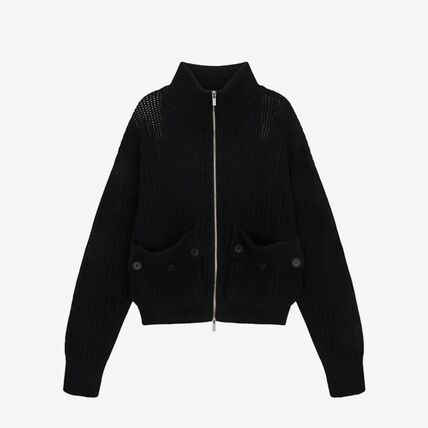 ZIP ブラック（黒）系 Matin Kim(マーティンキム) ニット・セーター