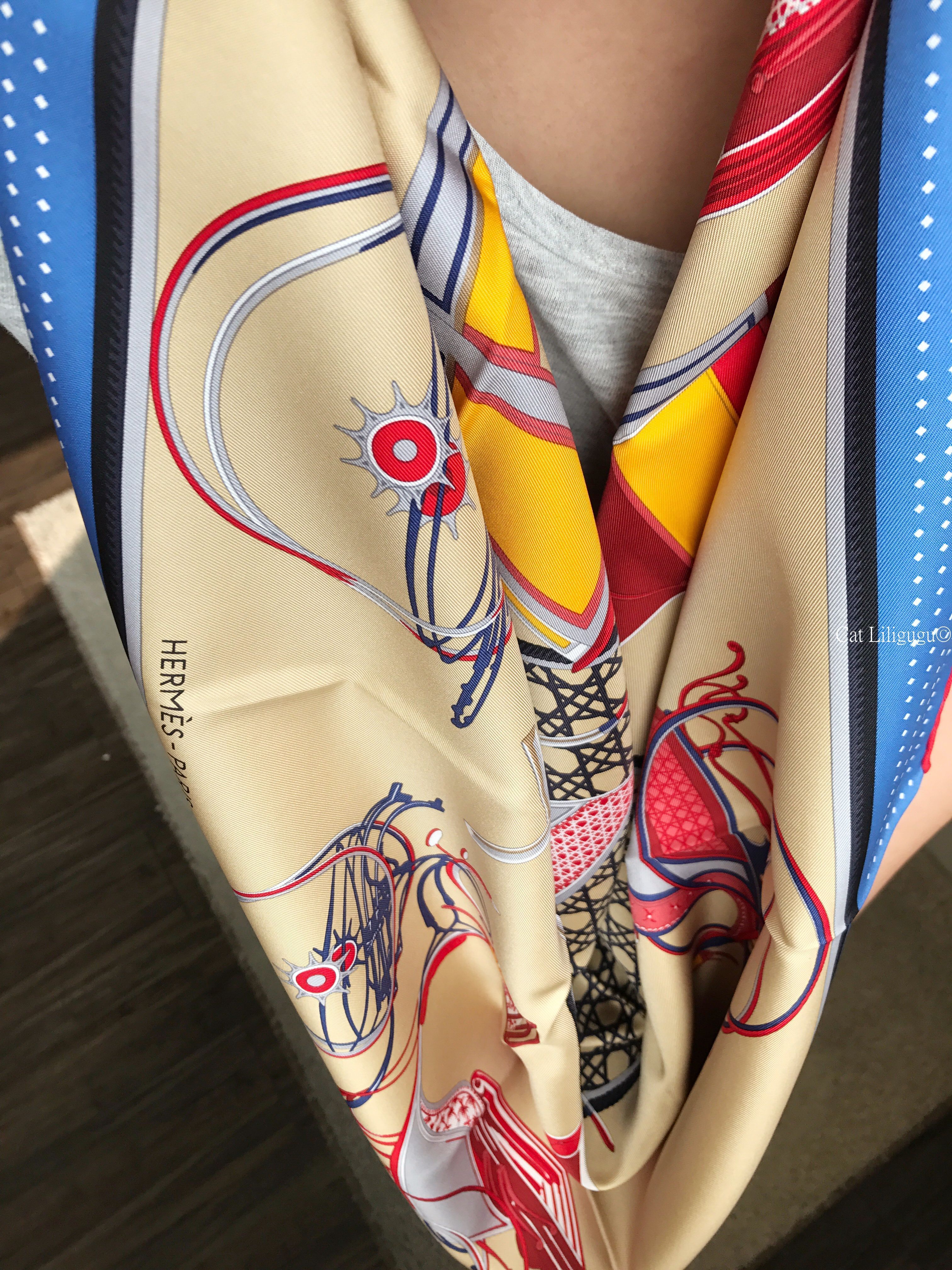 エルメス)カレ90スカーフ《折畳み式幌の馬車》大判 (HERMES/スカーフ