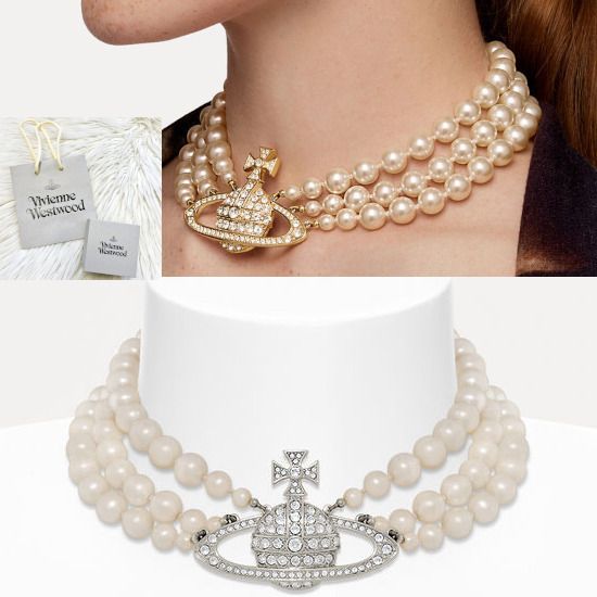 ◇VivienneWestwood◇存在感抜群!!3連パール オーブ チョーカー