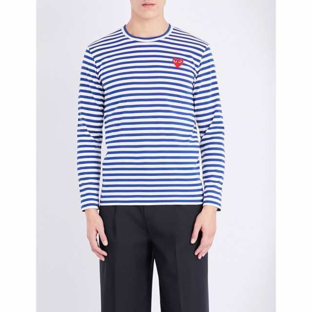 即発] コムデギャルソン メンズ ストライプ ロング 長袖 ロンT (COMME