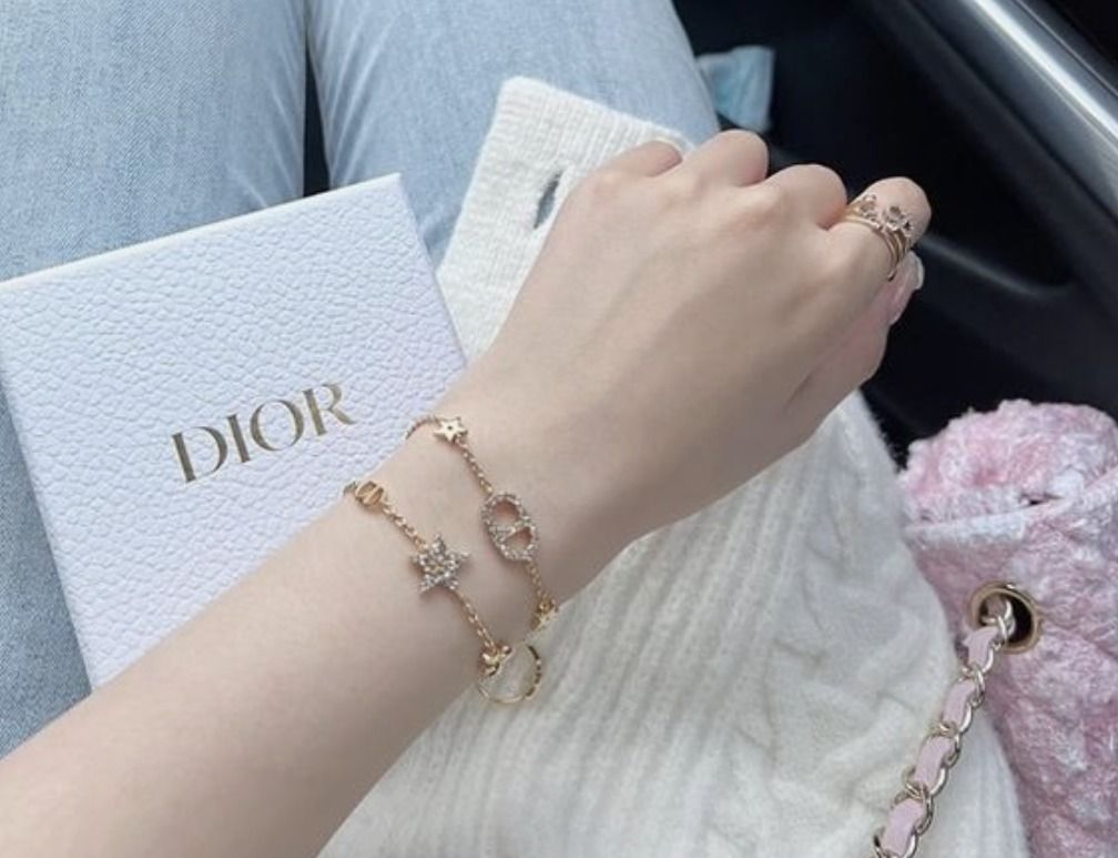 Dior PETIT CD ダブルブレスレット メタル & クリスタル (Dior