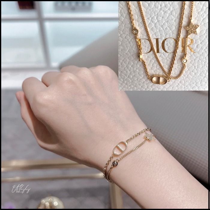 すぐ届く【DIOR】PETIT CD ダブルブレスレット星二連タイムレス (Dior