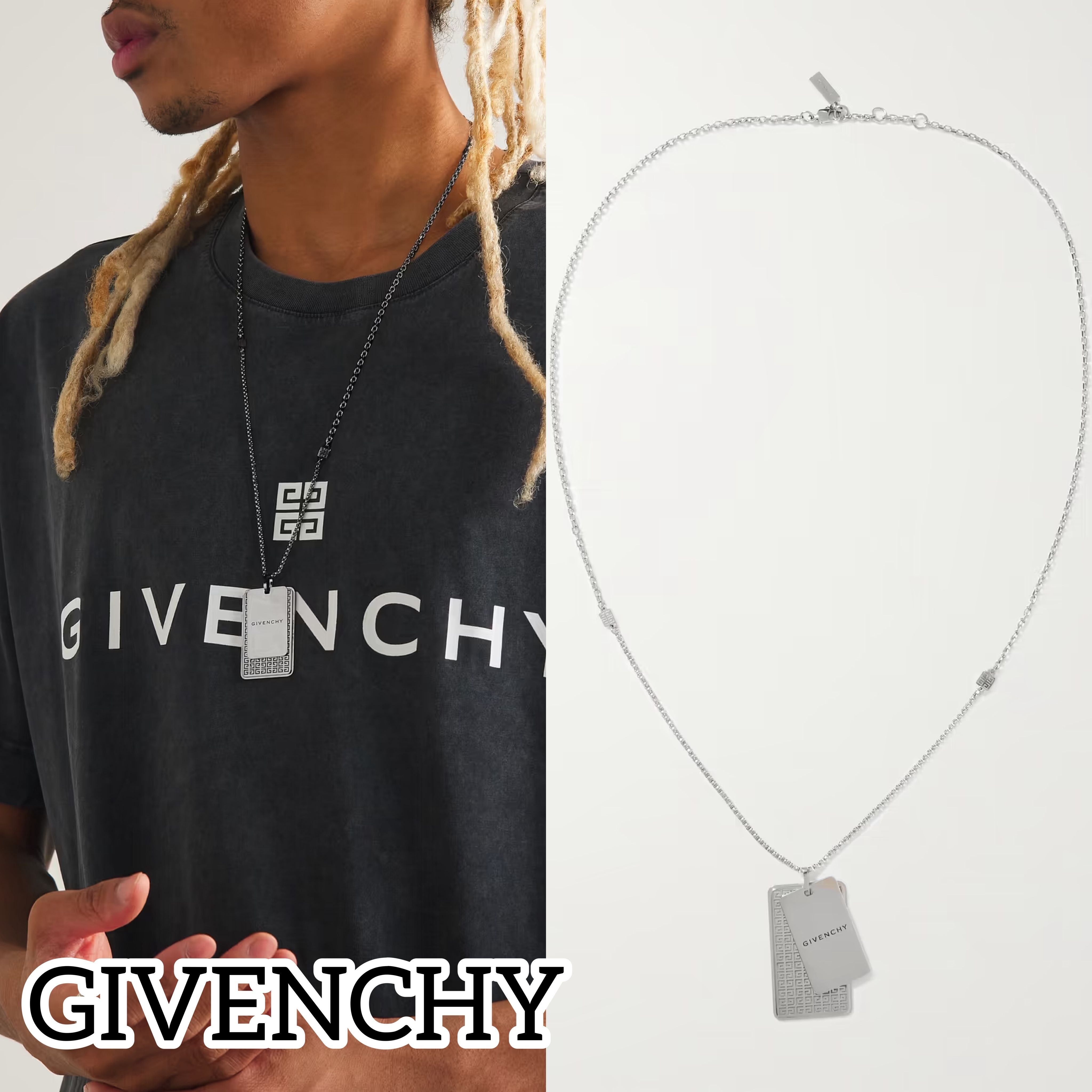 関税込】◇GIVENCHY ジバンシィ◇ロゴ プレート ネックレス (GIVENCHY