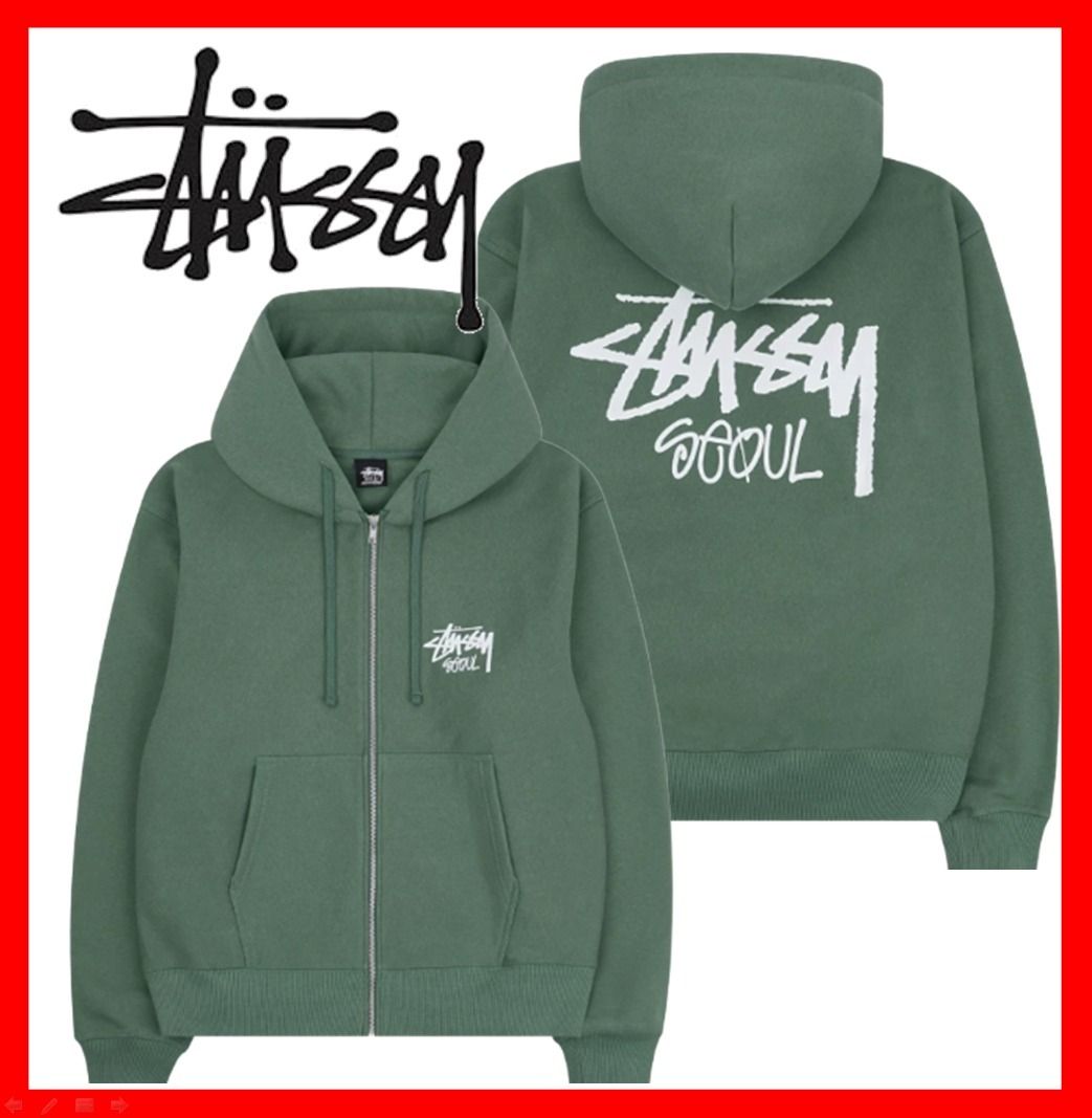 ☆【STUSSY】☆Stock Seoul Zip Hoodie Green☆パーカー☆ (STUSSY