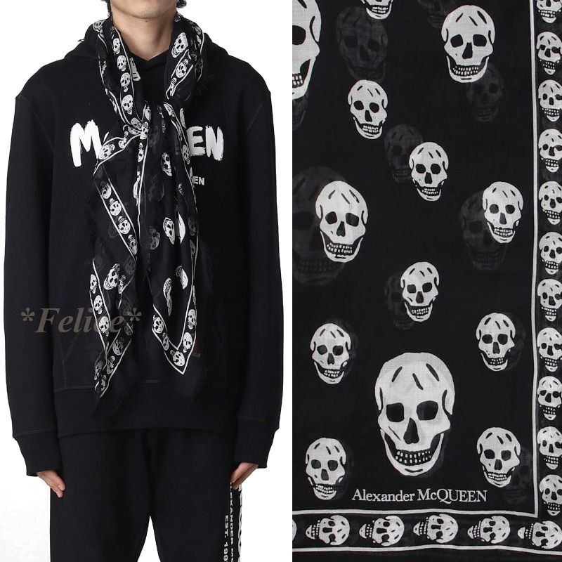 Alexander McQueen＊ スカル スカーフ 関税/送料込 (alexander mcqueen