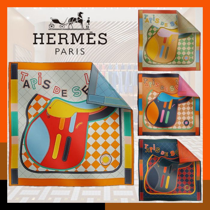 HERMES 最新作 スカーフ カレ 90 ダブルフェイス Tapis de Selle