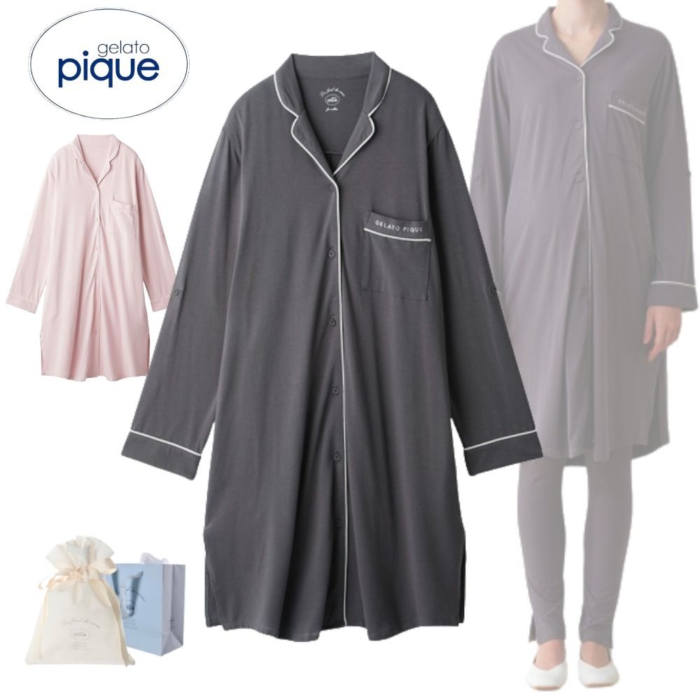 gelato pique】マタニティパジャマシャツワンピース (gelato pique