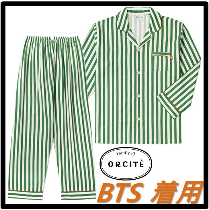 BTS JIMIN着用☆関税込☆ORCITE☆A039 GREEN LONG SLEEVE PAJAMA