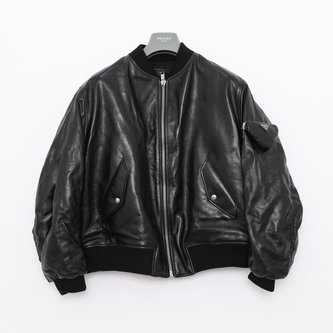 関税負担なし☆PRADA プラダ ナッパレザー ボンバージャケット (PRADA