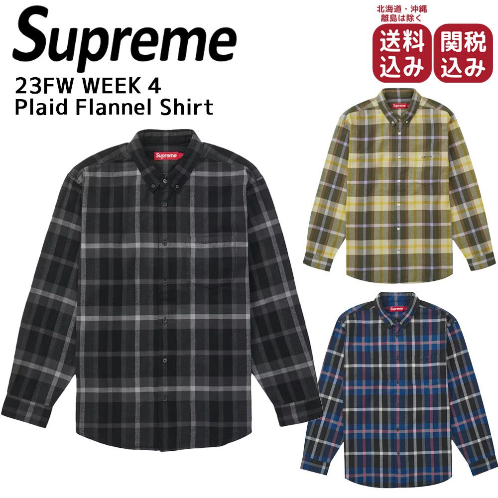 Supreme☆23FW WEEK 4 チェック柄 長袖 フランネルシャツ (Supreme