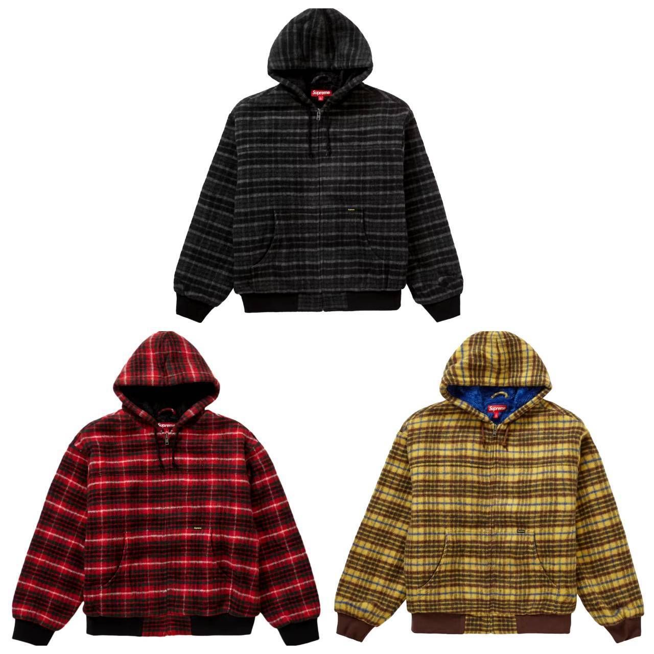 シュプリーム☆チェックウールジャケット☆Plaid Wool Hooded (Supreme