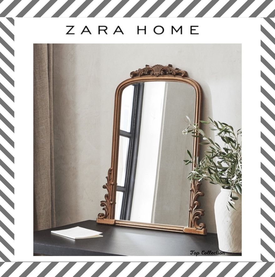 ZARA HOME ザラホーム ゴールドウッド ミラー 鏡 75×58 (ZARA HOME