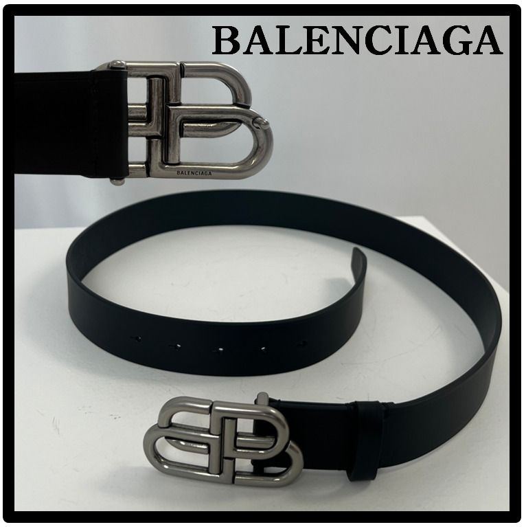 ☆送料・関税込☆BALENCIAGA☆BB Leather Belt☆ベルト☆ (BALENCIAGA