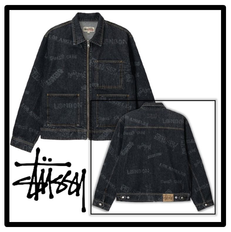 ☆送料・関税込☆Stussy☆WORLDWIDE ZIP WORK JACKET☆BLACK (STUSSY