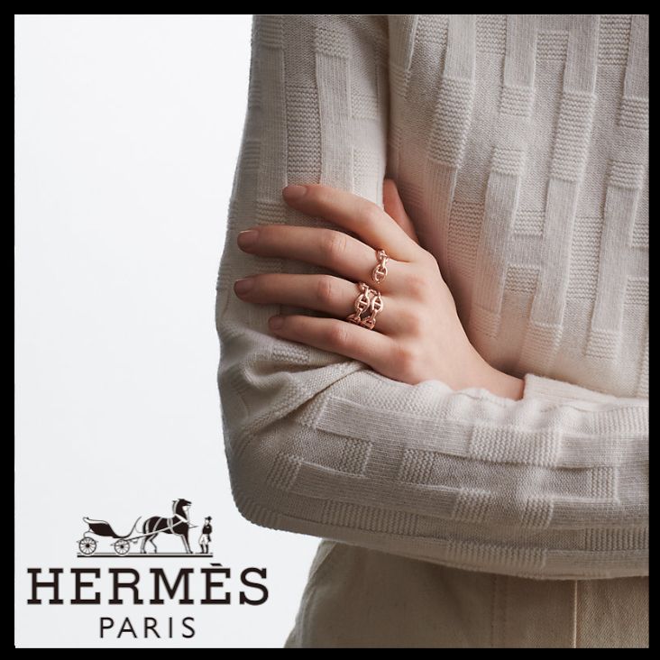 超おしゃれ！】☆エルメス☆シェーヌダンクル ダブルリング (HERMES
