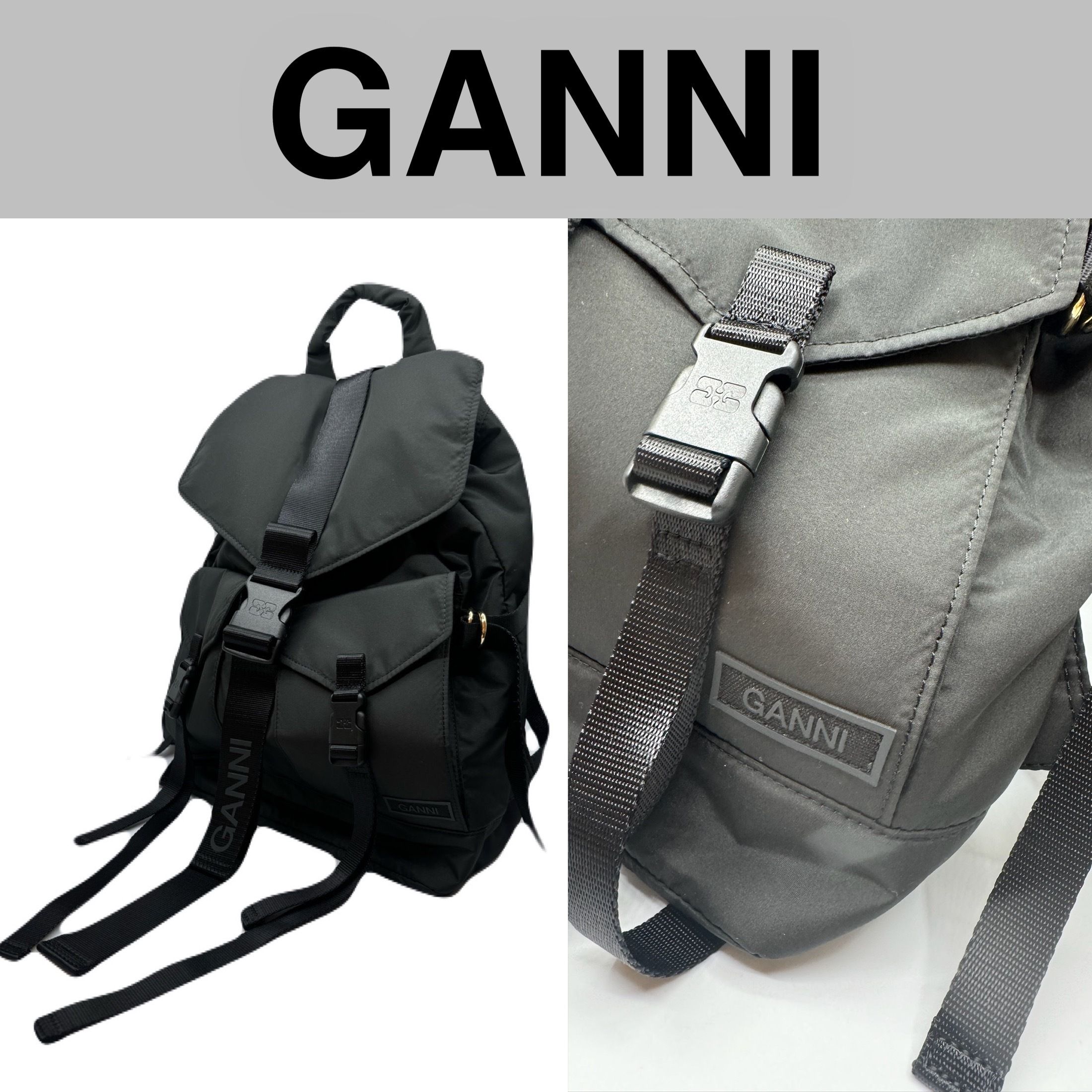 安心の国内発送】GANNI ガニー LOGO バックパック (Ganni/バックパック