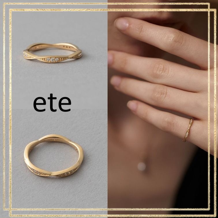 ete リング プレイ K18YG ダイヤモンド ピンキーリング 月桂樹 (指輪