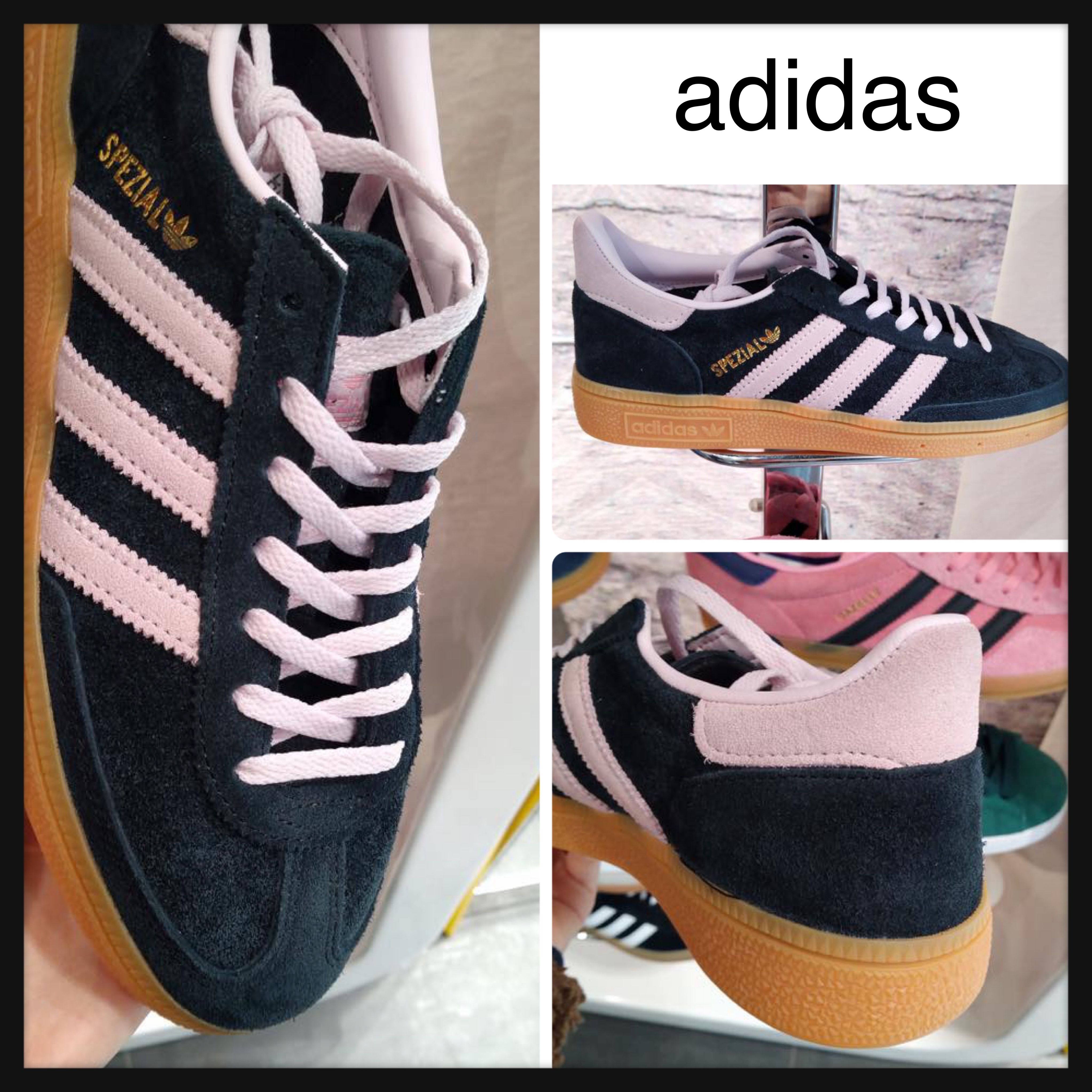 adidas】Handball Spezial SHOES スエード ブラック ピンク (adidas
