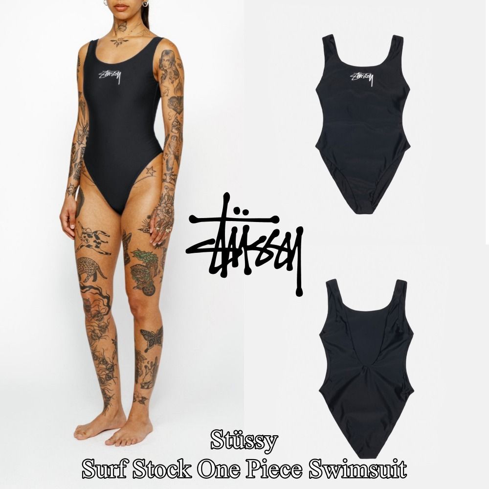 Stussy』Surf Stock One Piece Swimsuit☆Black☆High Cut☆ (STUSSY