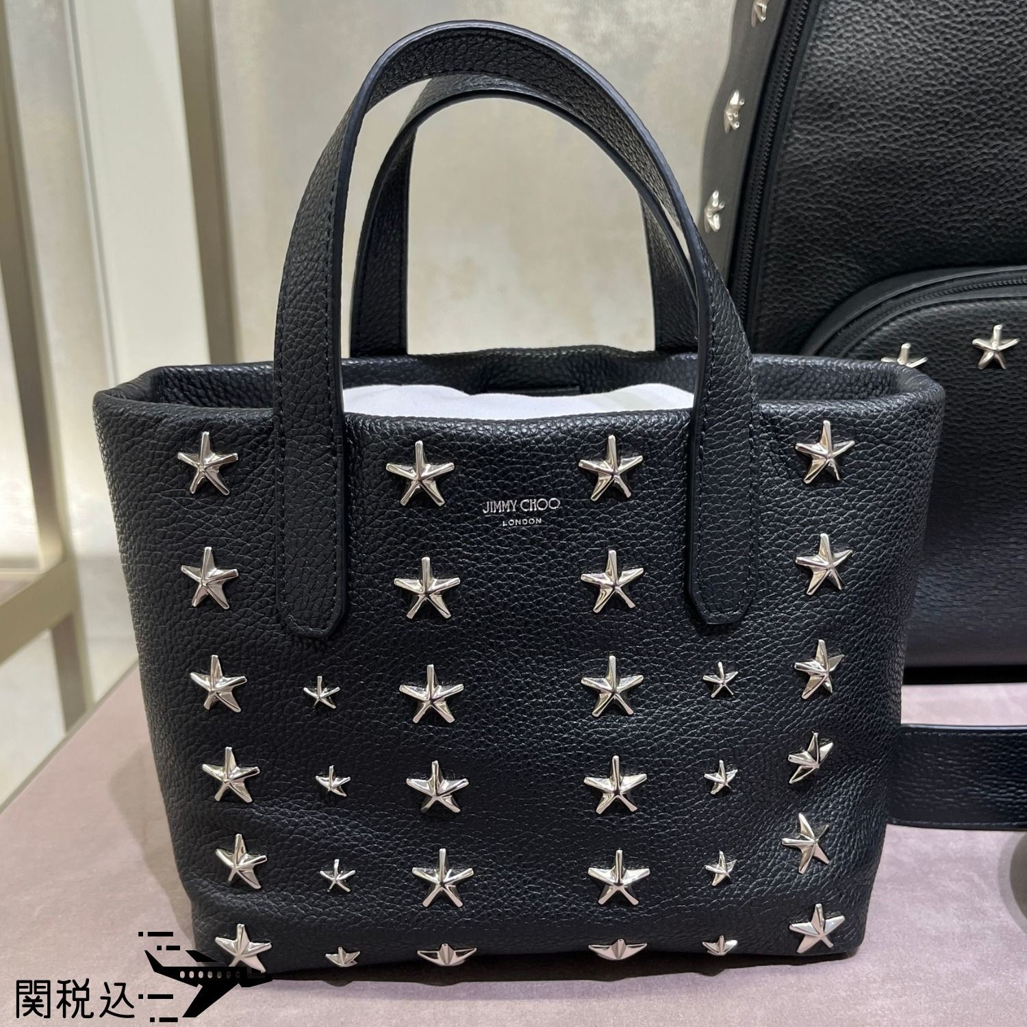JIMMY CHOO ジミーチュウ PIMLICO スタッズ Tote ミニトート (Jimmy