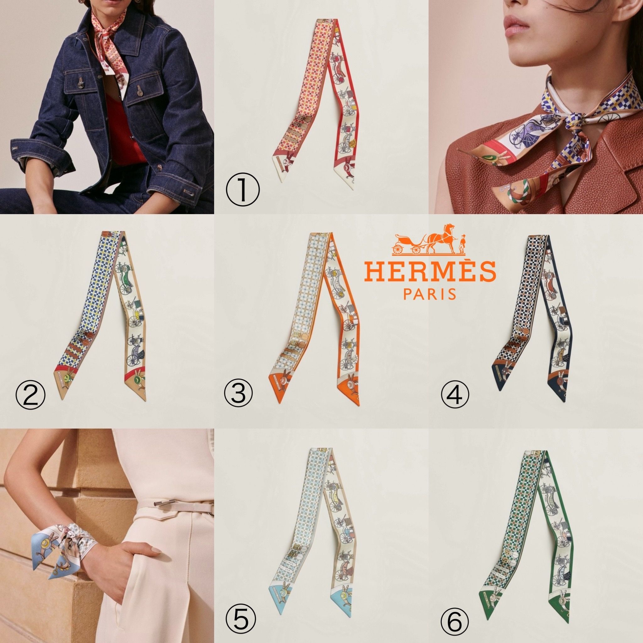2024 SS 新作【HERMES】ツイリー《馬車の変遷》 (HERMES/スカーフ