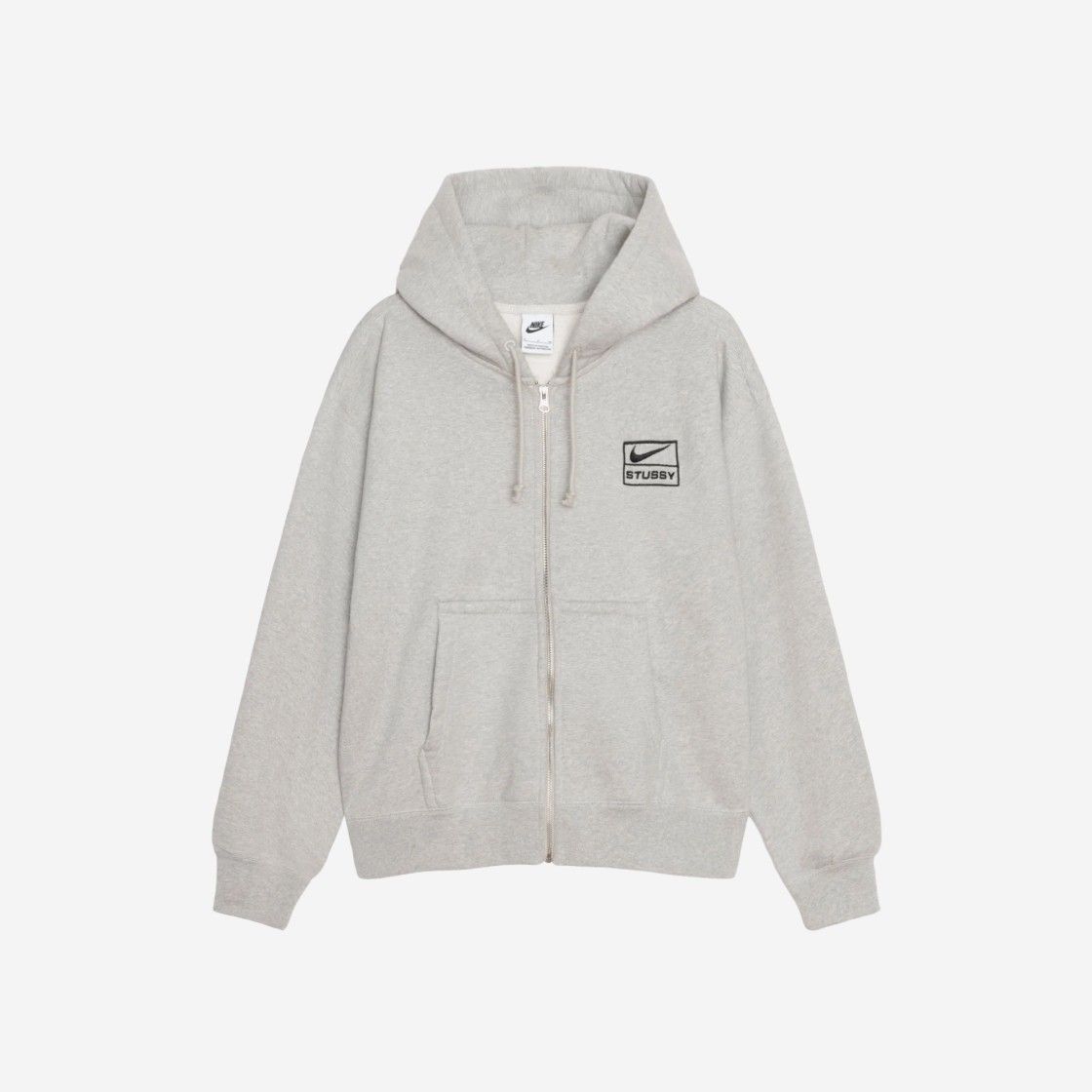 STUSSY x NIKE】 FULL ZIP FLEECE HOODIE GREY (FJ9181-050) (STUSSY