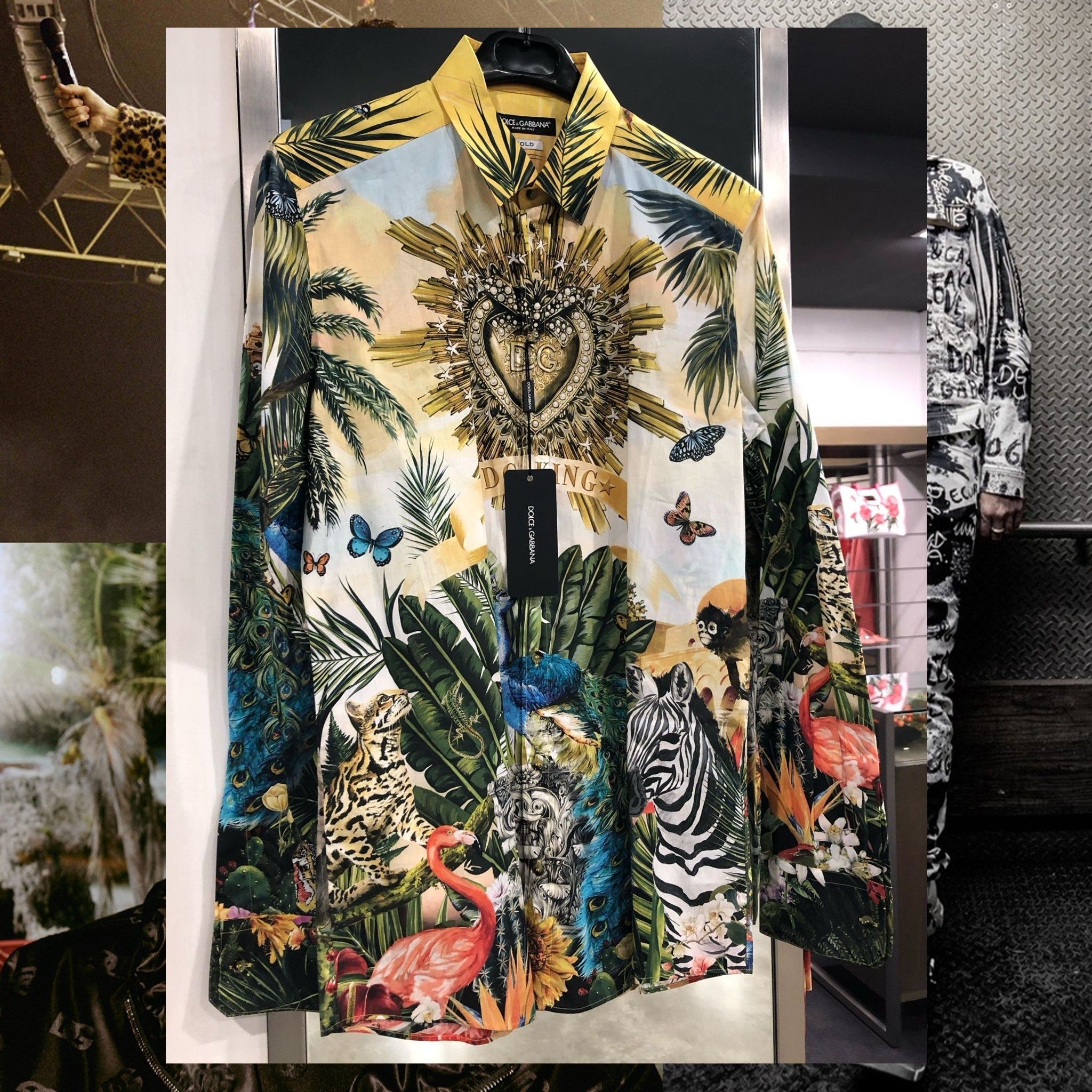 関税込 ドルチェ＆ガッバーナ シャツ DG KING ゴールドフィット (Dolce
