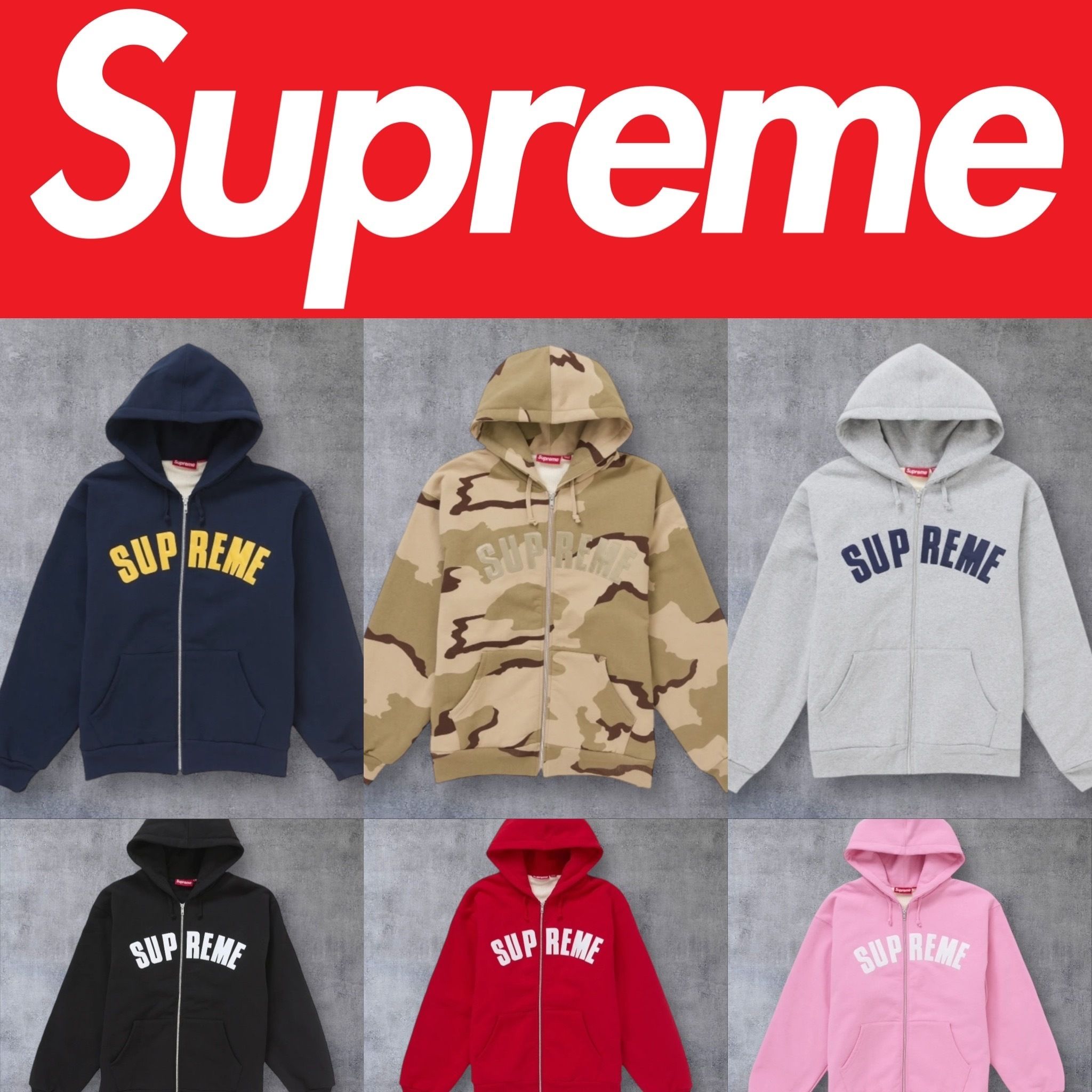 2024FW】Supreme Arc Thermal Zip Up Hooded Sweatshirt (Supreme