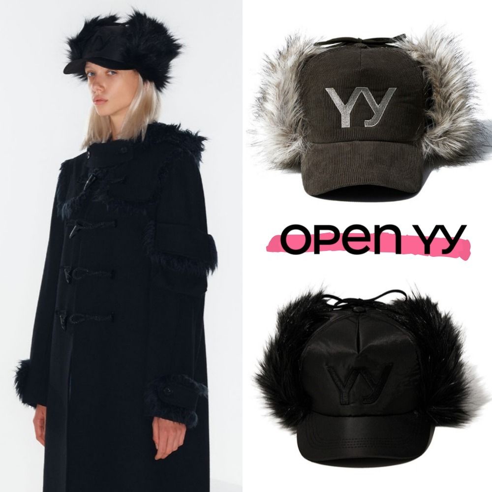 OPEN YY] FAUX FUR CORDUROY EARFLAP CAP : 2color (OPEN YY_TheOpen