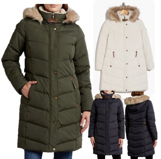 Ralph Lauren ファーフード付 キルティング ダウンジャケット (Ralph