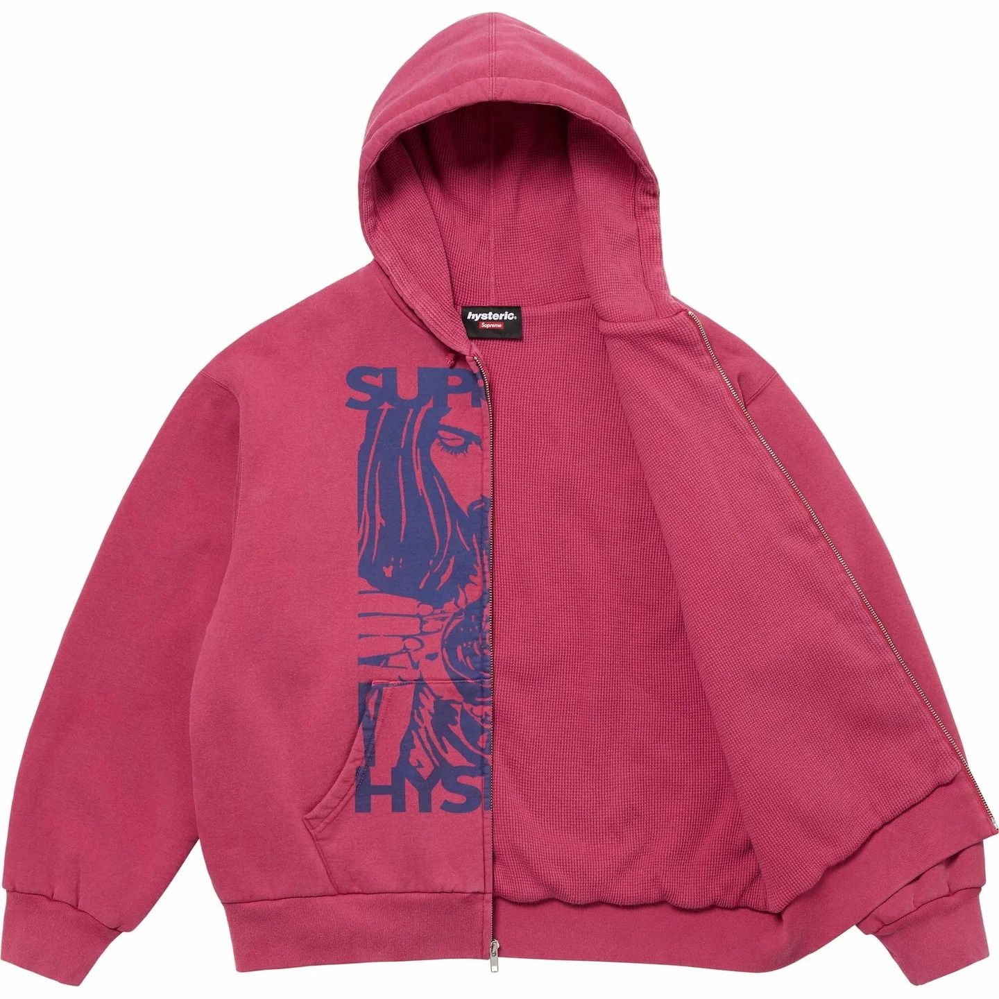 SUPREME x Hysteric Glamour】Thermal Lined Zip Up Hoodie 赤