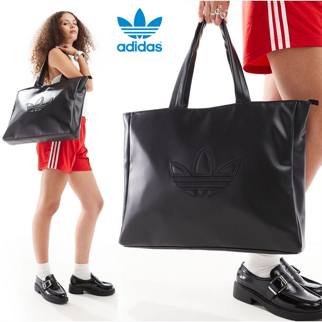 ☆adidas☆ POLYURETHANE OUTLINE TREFOIL トートバッグ 新作 (adidas