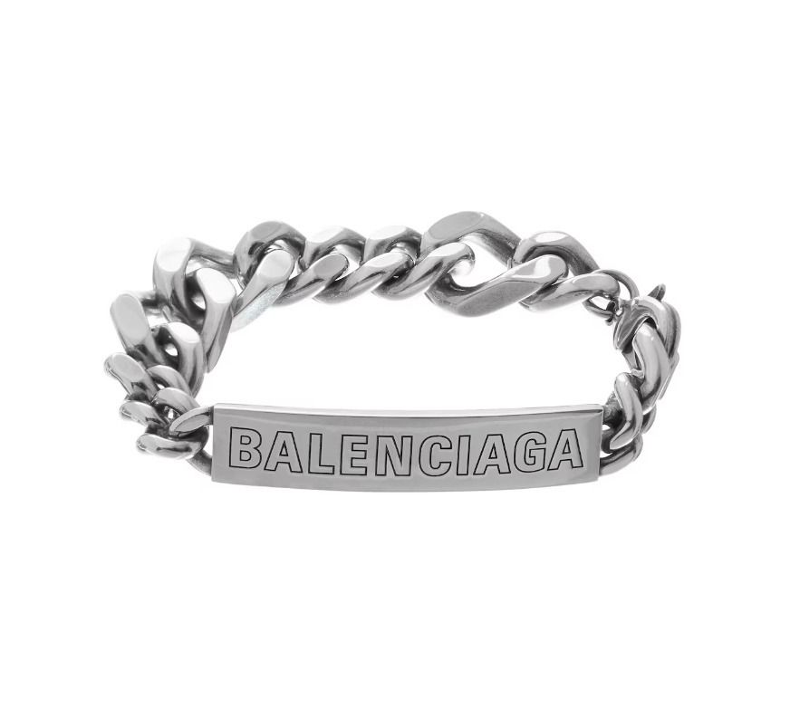 BALENCIAGA】Plate Twist ブレスレット アンティークシルバー