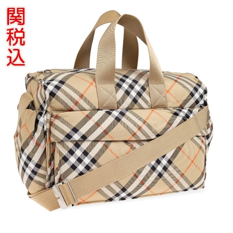 関税込 BURBERRY バーバリーチェック マザーズバッグ パパもOK