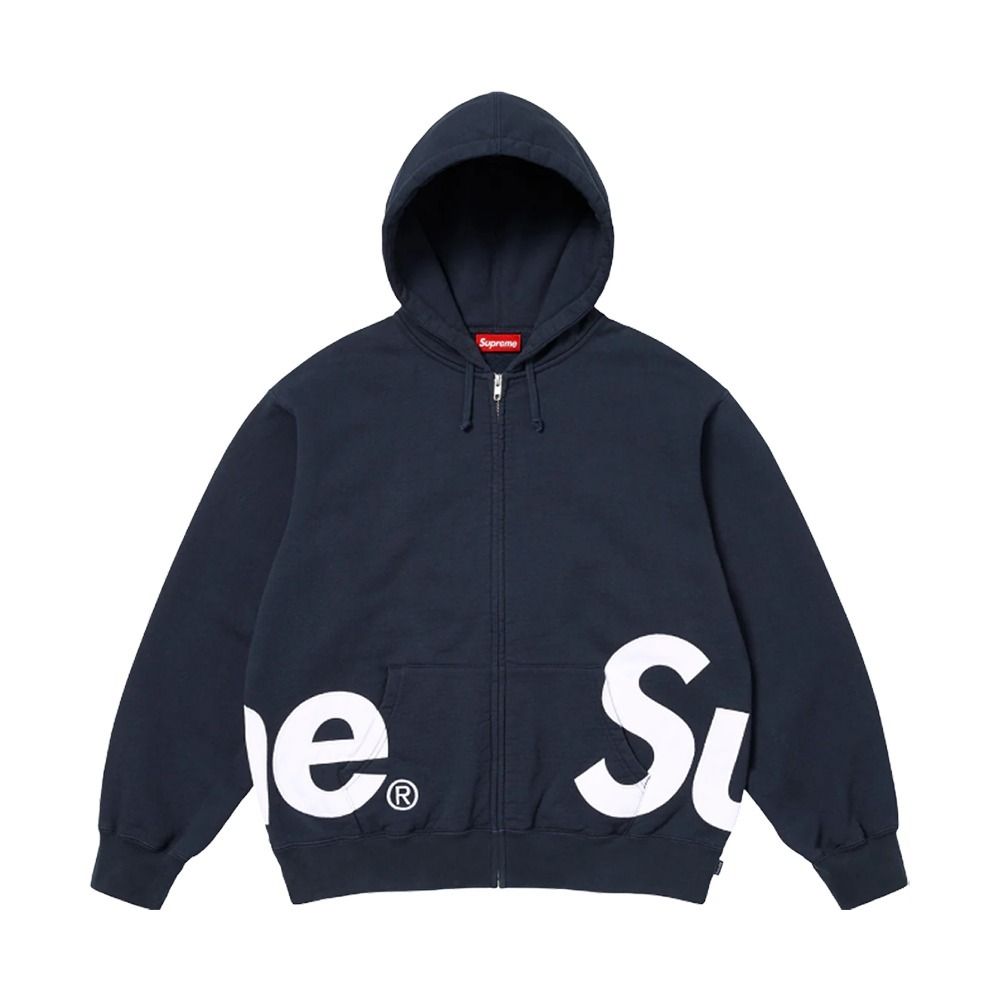 Supreme】☆Big Logo Zip Up Hooded Sweatshirt Navy - 25SS