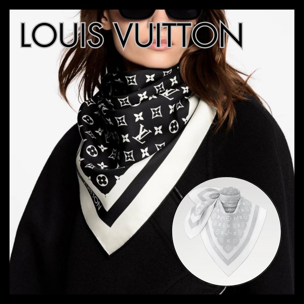 ルイ・ヴィトン シルクスカーフ 76cm lv スカーフ ハンカチ ブランド