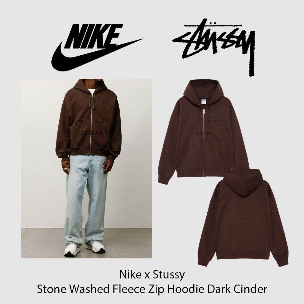 Nike x Stussy】Stone Washed Fleece Zip Hoodie ☆コラボ☆ (STUSSY