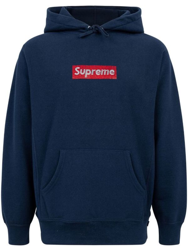Supreme スワロフスキー ロゴ パーカー | ブルー | FARFETCH JP