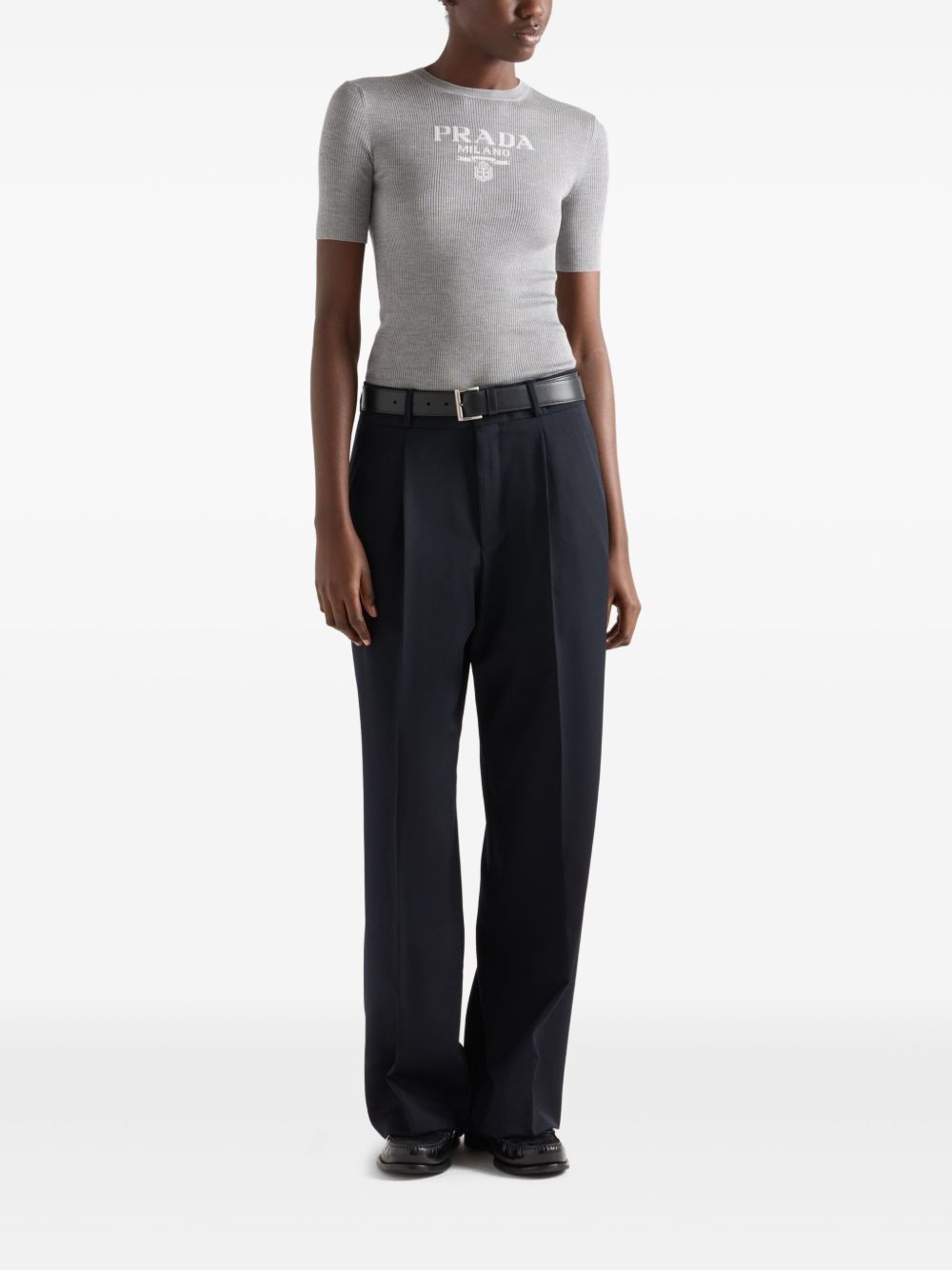 Prada リブニット トップ | グレー | FARFETCH JP