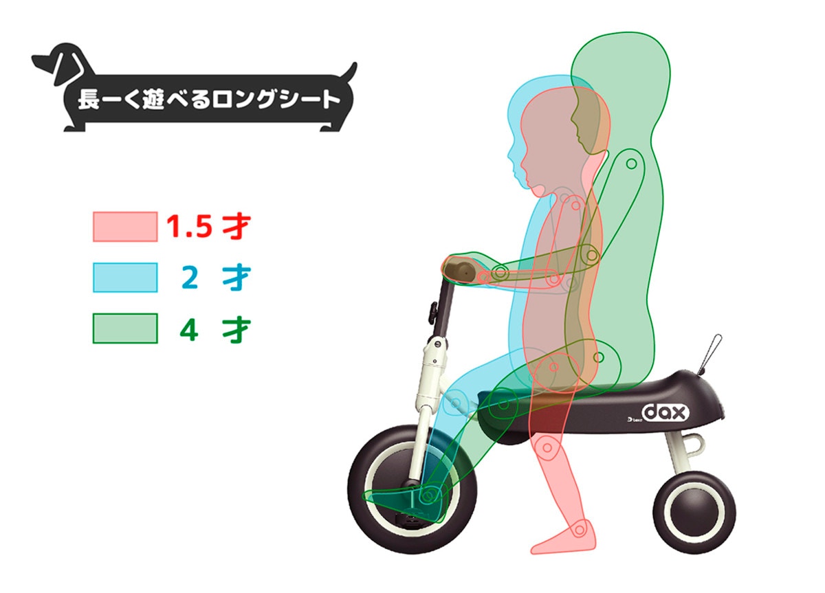 1歳半からの三輪車デビューに！長く使えて折りたためる「ディーバイク