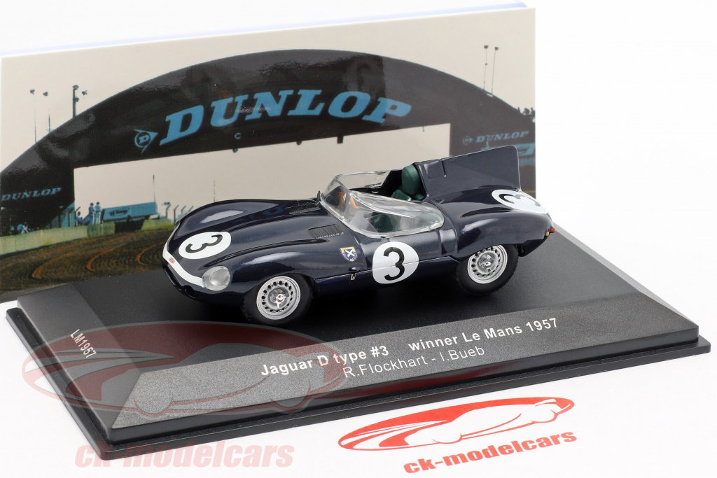 Ixo 1:43 Jaguar D-type #3 勝者 24h LeMans 1957 Flockhart / Bueb