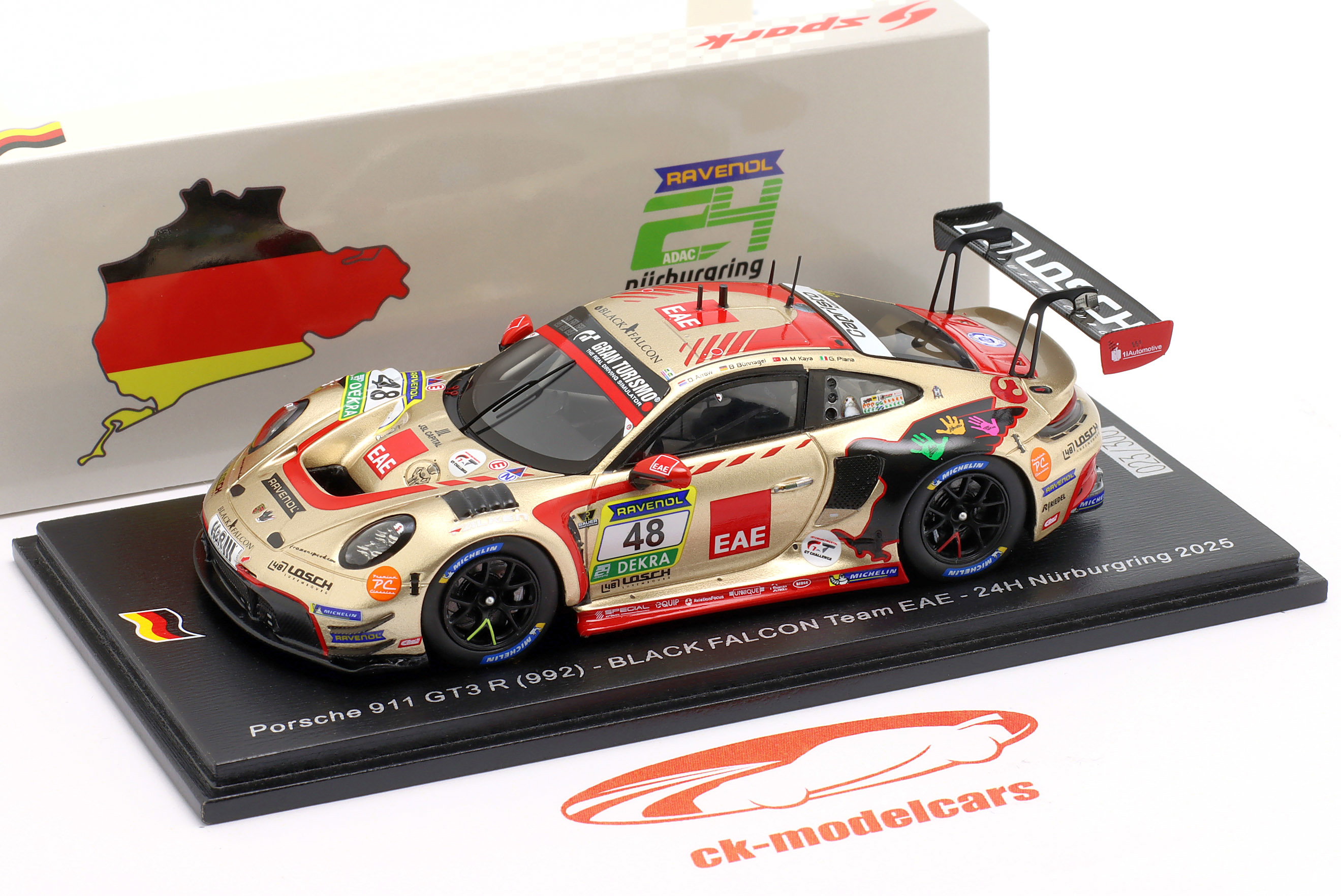Spark 1:43 Porsche 911 GT3 R #48 24h Nürburgring 2025 Black Falcon