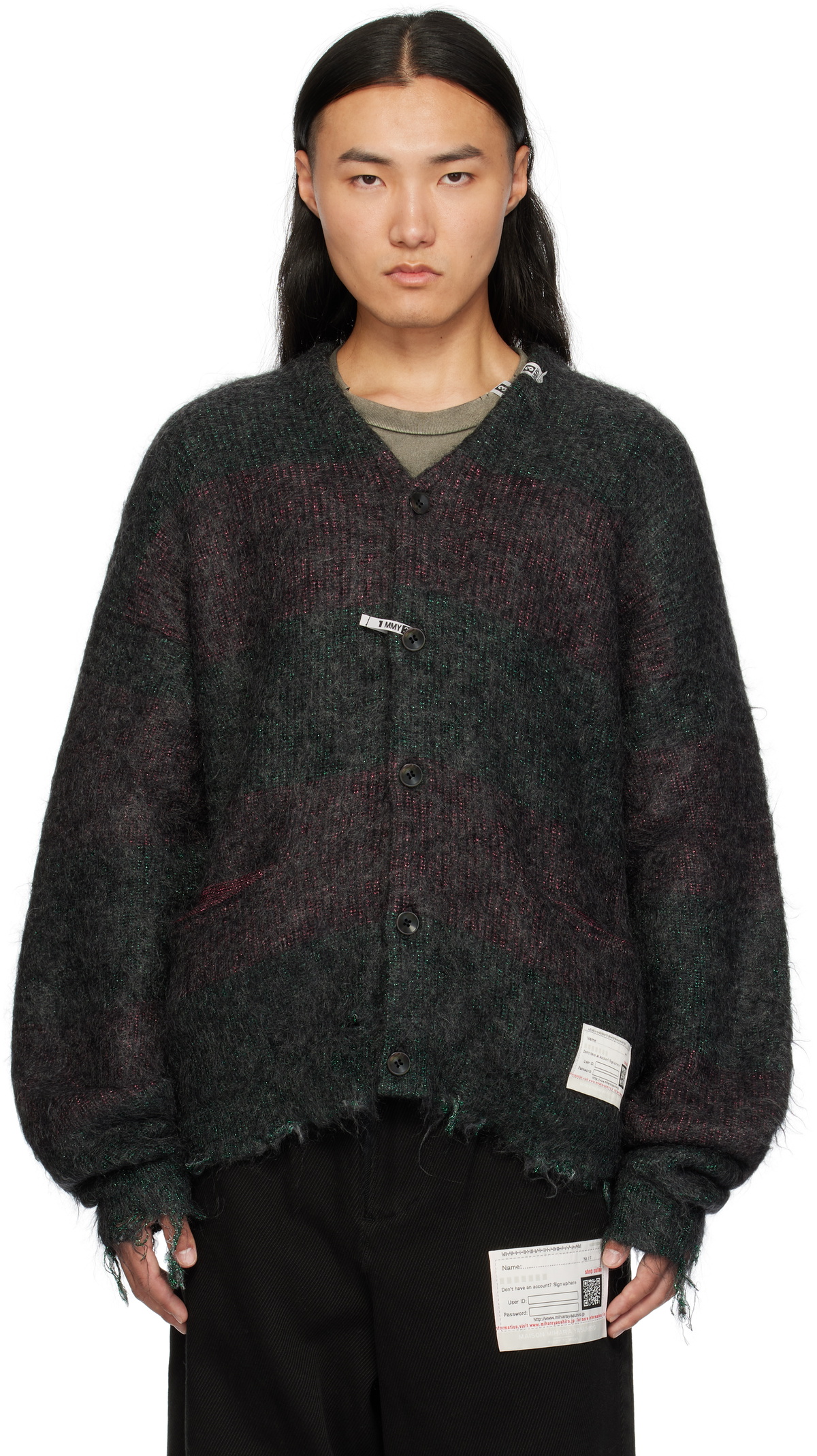 Maison MIHARA YASUHIRO Gray Mohair Knit Cardigan Maison MIHARA