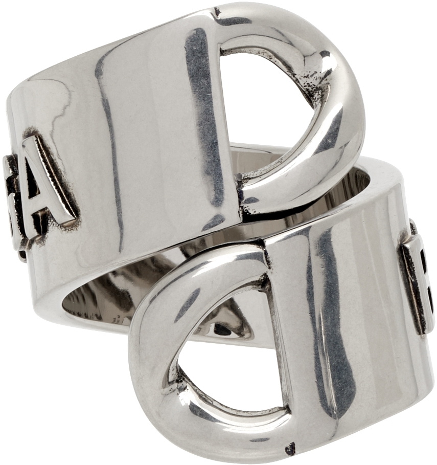 Balenciaga Silver Gourmette Ring Balenciaga