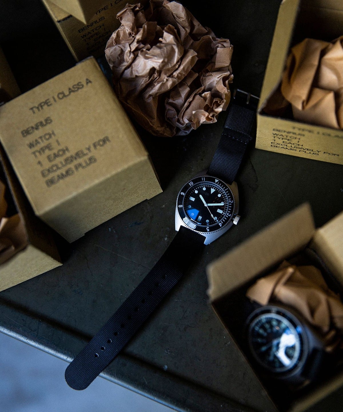 beamsビームス ブラック ナイロンストラップ 和テイスト時計 新品