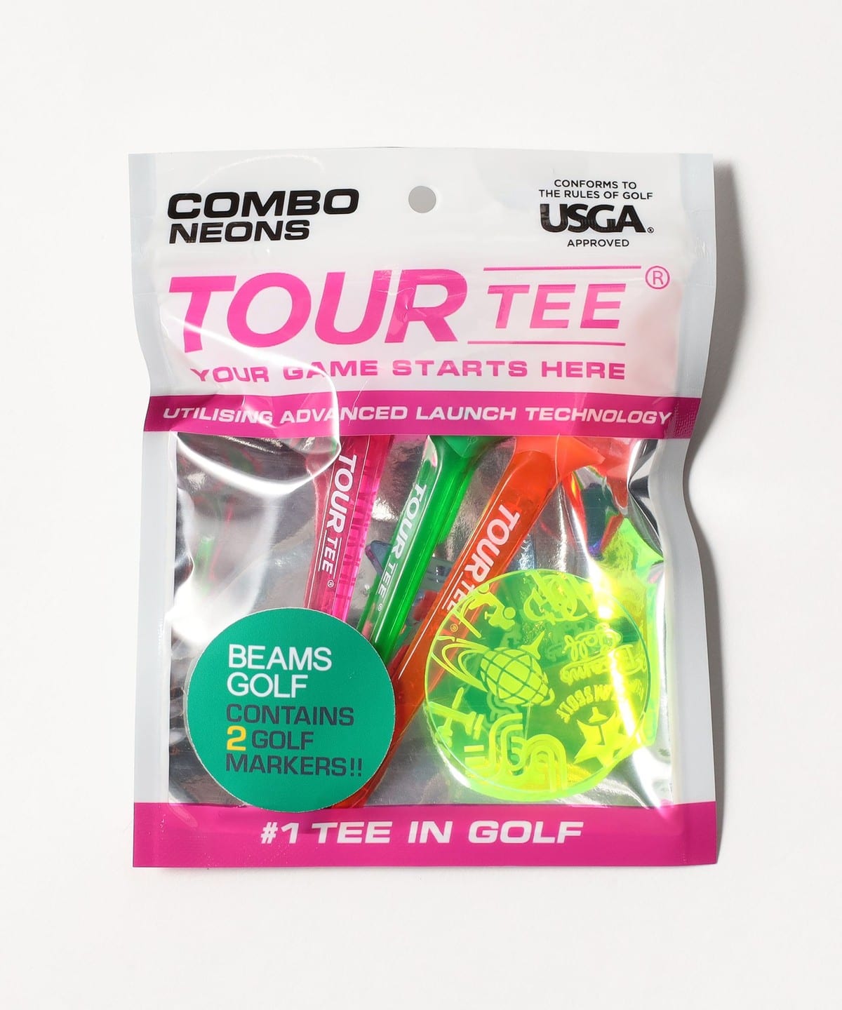 BEAMS GOLF（ビームス ゴルフ）ネオンカラー ティー＆マーカーセット