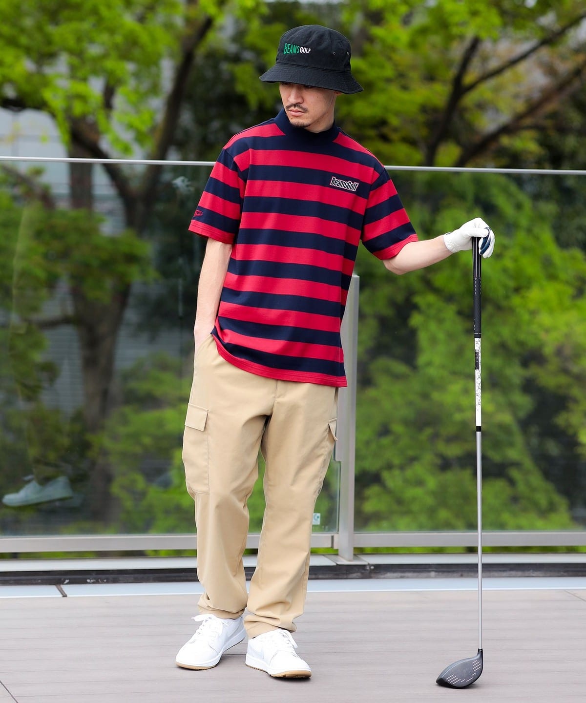 BEAMS GOLF（ビームス ゴルフ）〈MEN〉ORANGE LABEL / 鹿の子 ボーダー