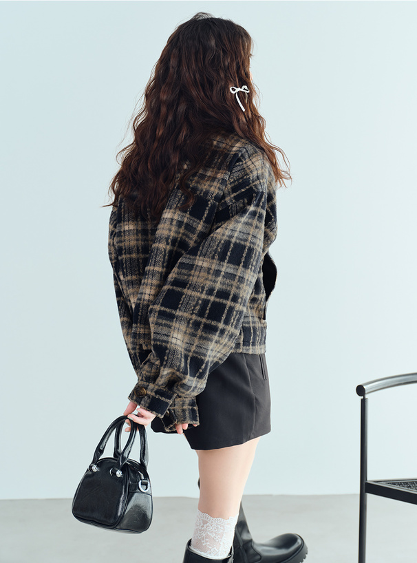 ダブルジップチェック柄ジャケット[cc93] | レディースファッション