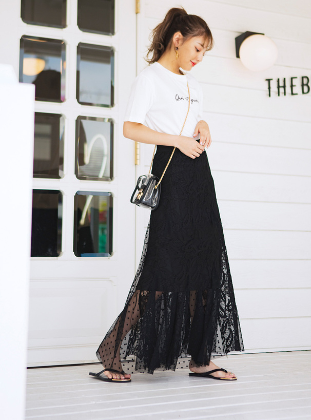 レースドットチュールスカート[ac1536] | レディースファッション通販
