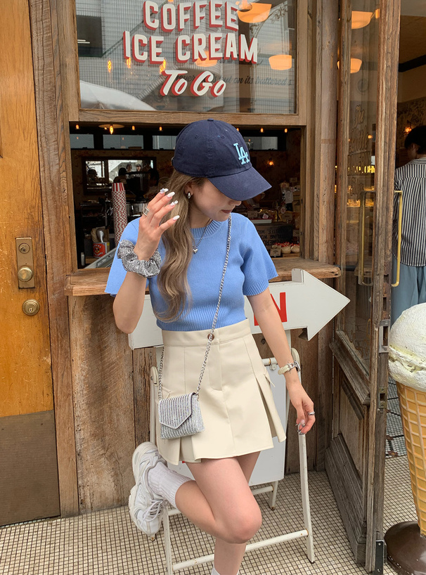 サマーショートニットトップス[k8834w] | レディースファッション通販